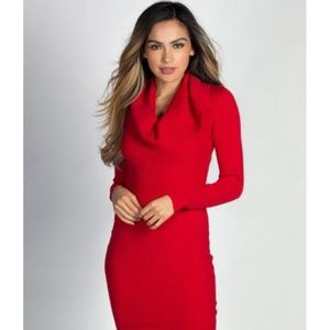 Connected Apparel | Cowl Neck Sweater Dress